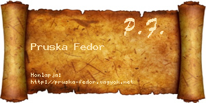 Pruska Fedor névjegykártya